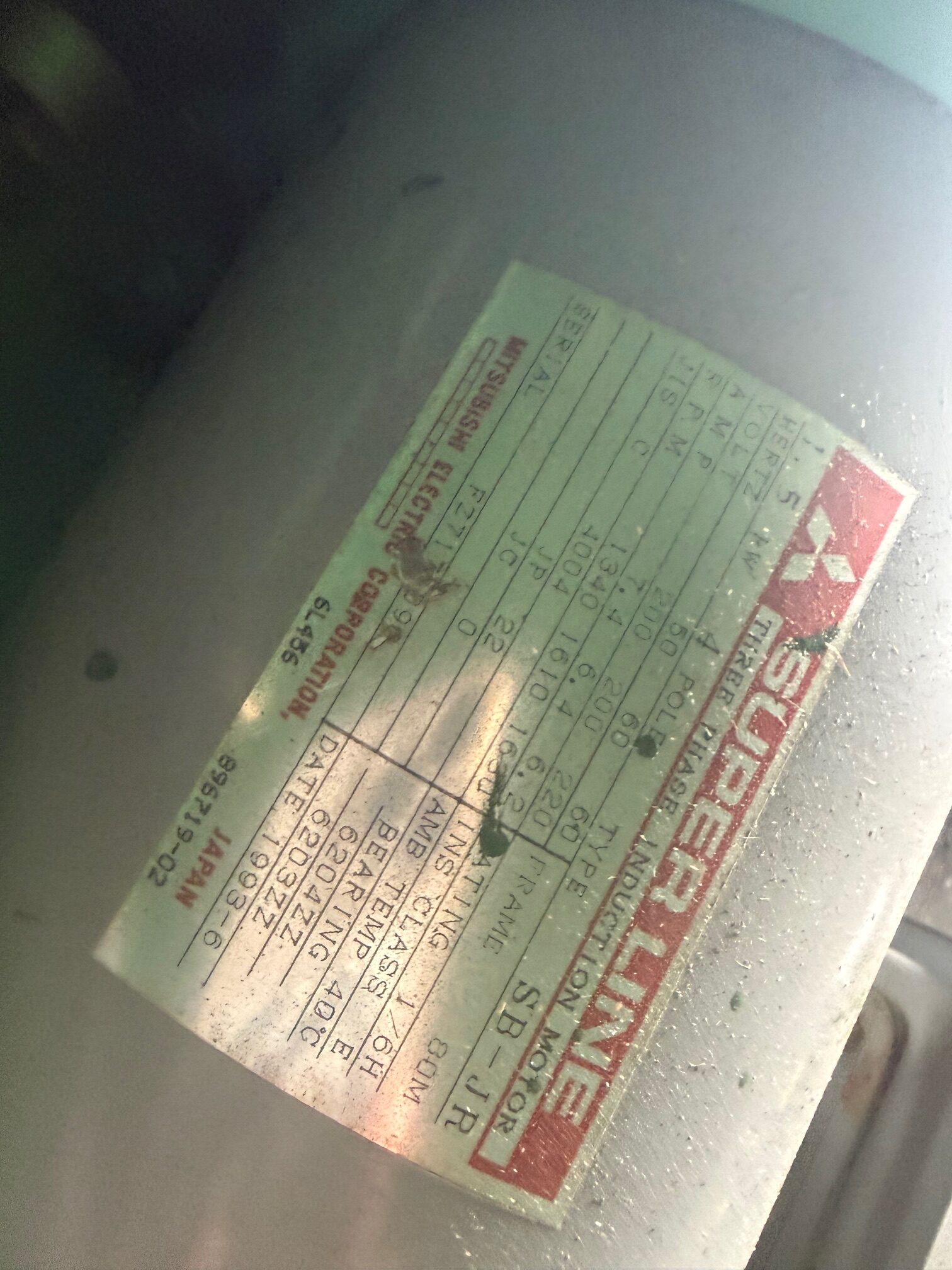 テーブルリフターモーター表記